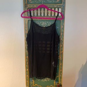 Sheer Black Long Tank